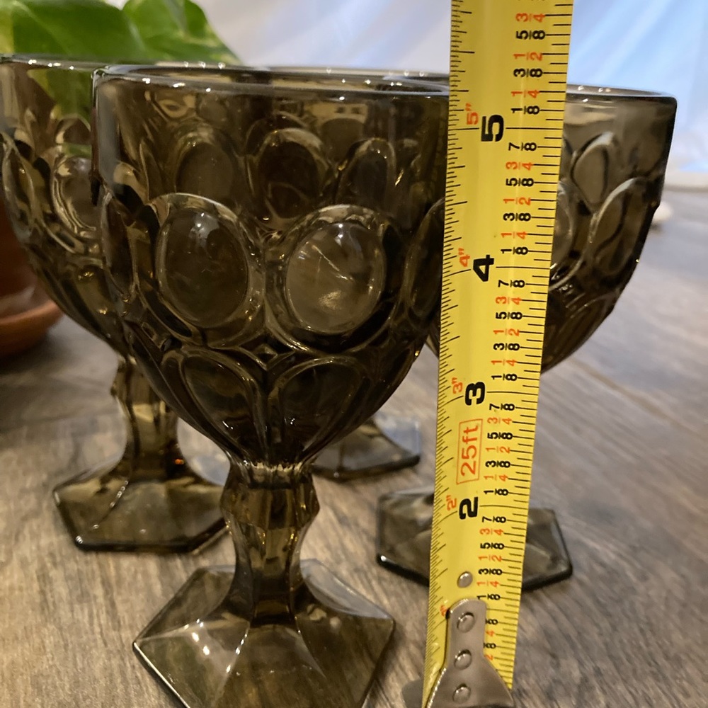 VINTAGE mid century mod brown goblet glasses